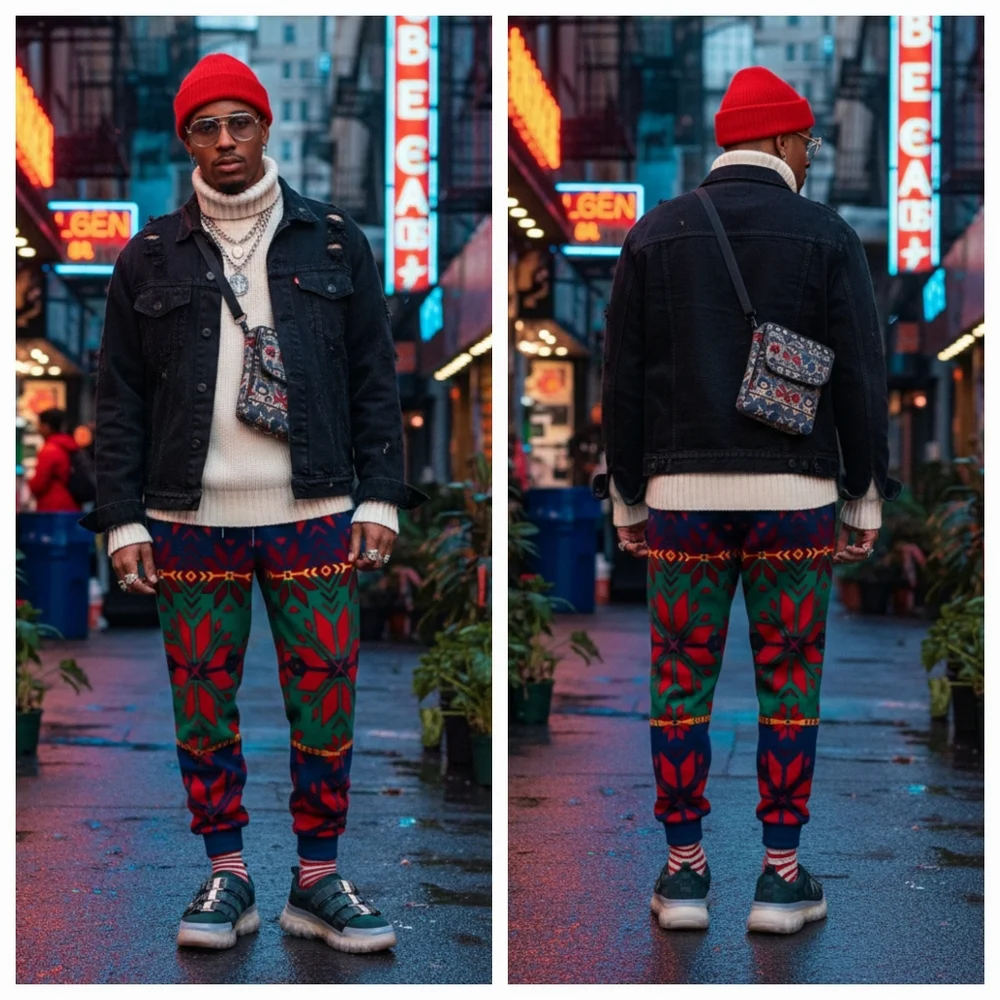 NWOT Polo Ralph Lauren L Indie Sleeze Southwestern Fair Isle Fleece Joggers - Picture 5 of 12
